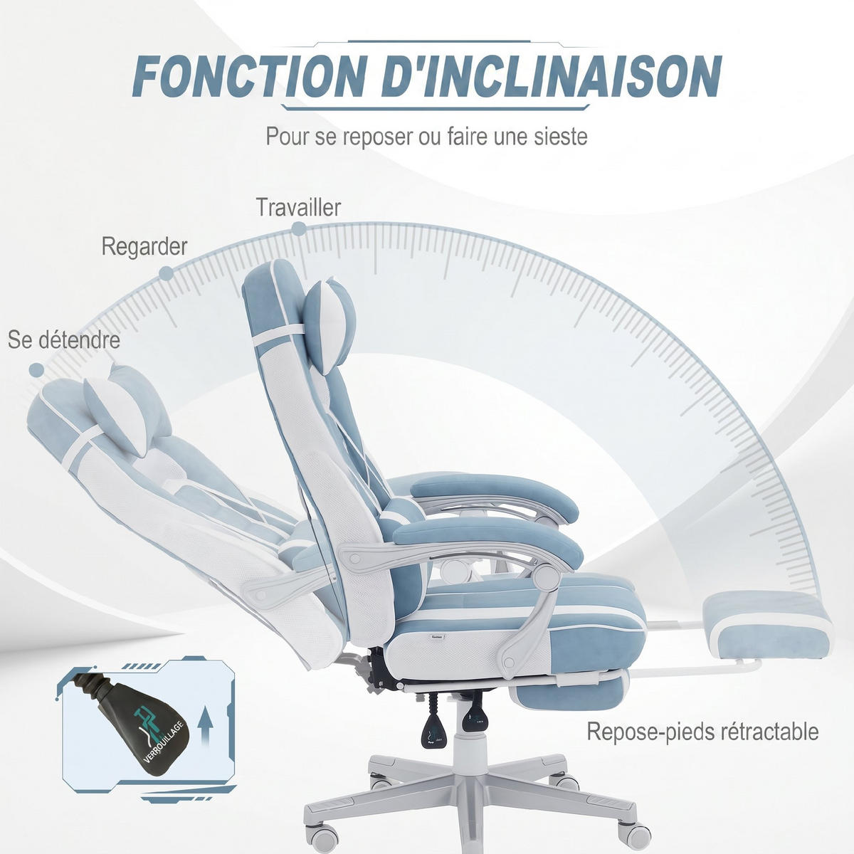 GAMING-STUHL Blau 63.0/63.0/123.0 cm - Blau, Kunststoff (63/123/63cm)