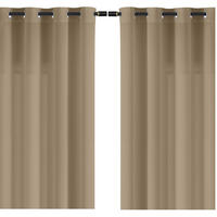 VORHANG 2er Set Blickdicht beige 140/245 cm mit Ösen - Beige, Textil (140/245cm) - wometo