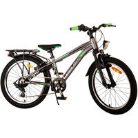KINDERFAHRRAD Cross - Jungen - 20 Zoll - Rücktritt + Handbremse - 6 Gänge - Grau - Grau, Metall (55cm) - TPFSports
