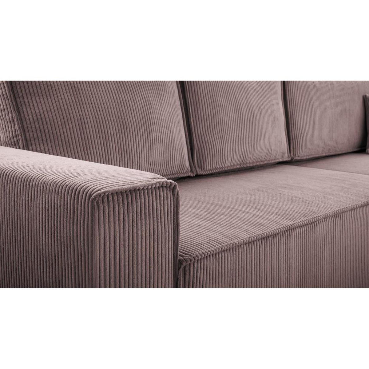 WOHNLANDSCHAFT Parys U mit Schlaffunktion rosa - Schwarz/Rosa, Kunststoff/Textil (390/70/185cm) - Beautysofa