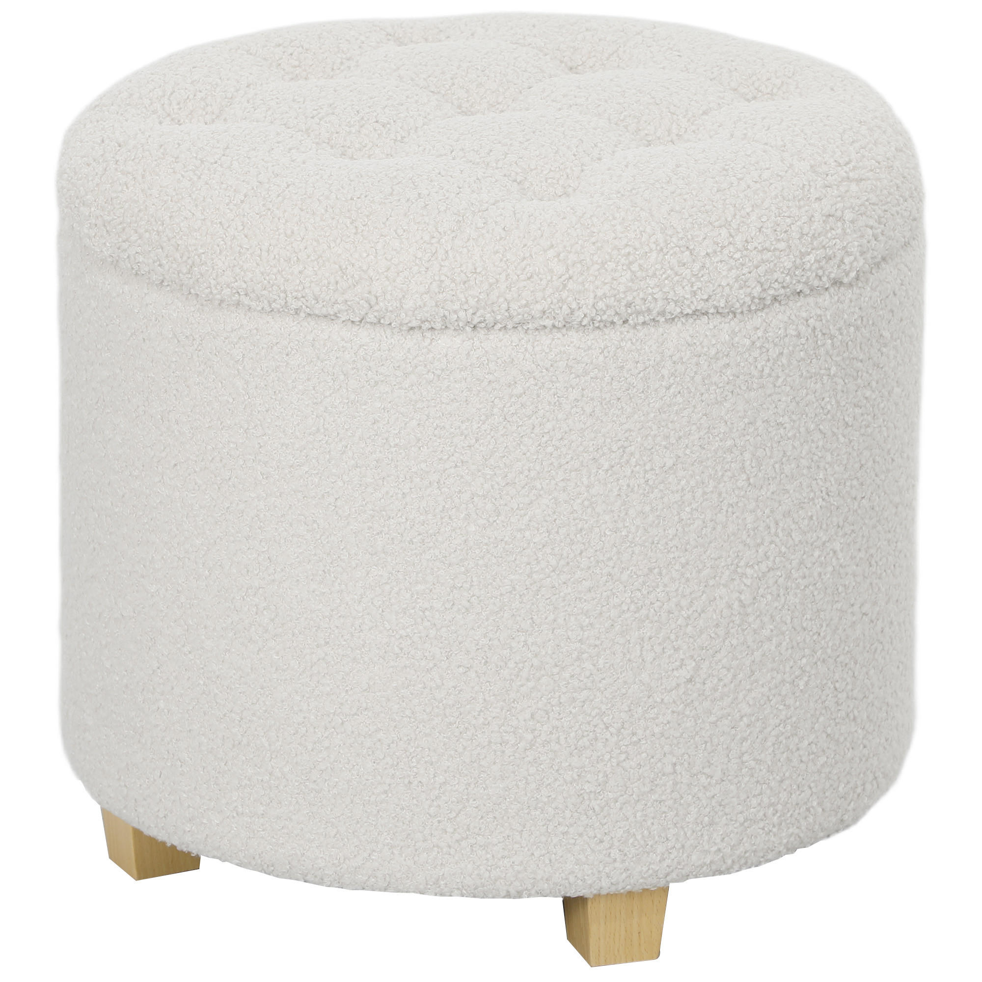 SITZHOCKER mit Stauraum, Weiß - Weiß, Textil (45/41/45cm) - furnicato