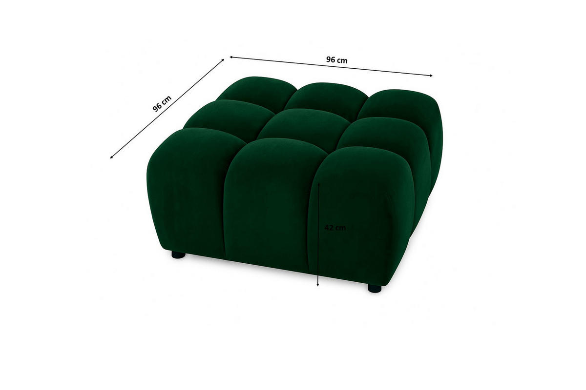 HOCKER, Modulhocker Bolla, stoff Bluvel, Grün - Grün, Holz (96/42/96cm) - Kaiser Möbel