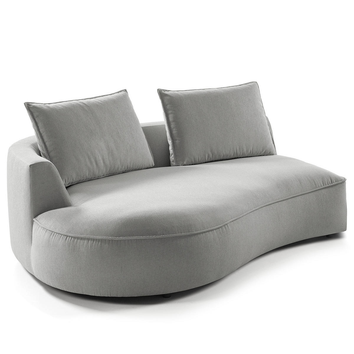 OTTOMANE - modular - Hellgrau/Schwarz, Kunststoff/Textil (196/82/146cm) - home24