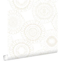 TAPETE Blumen 53 cm x 10.05 m - Weiß, Papier (53/0.1cm) - ESTAhome