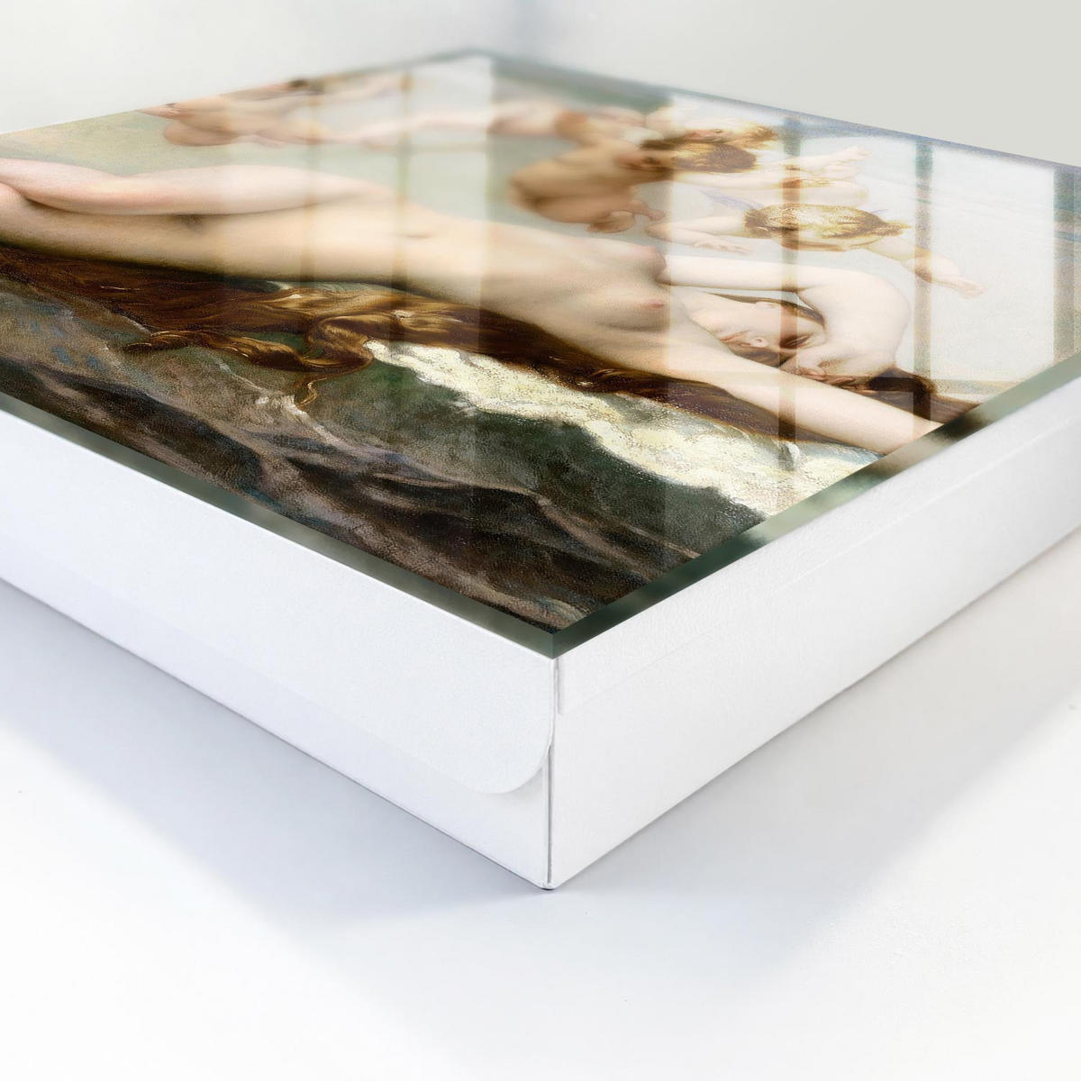 SCHLÜSSELBOX Weiß 30x30 cm – Türöffnung nach rechts - Die Geburt der Venus von Alexander Cabanel - Beige, Metall (30/30/5cm) - TULUP