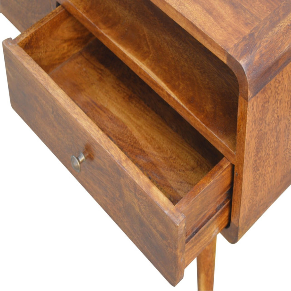 UKRIVLJENA KONZOLNA MIZA v kostanjevem zaključku - rjava, les (90/35/47cm) - Artisan Furniture