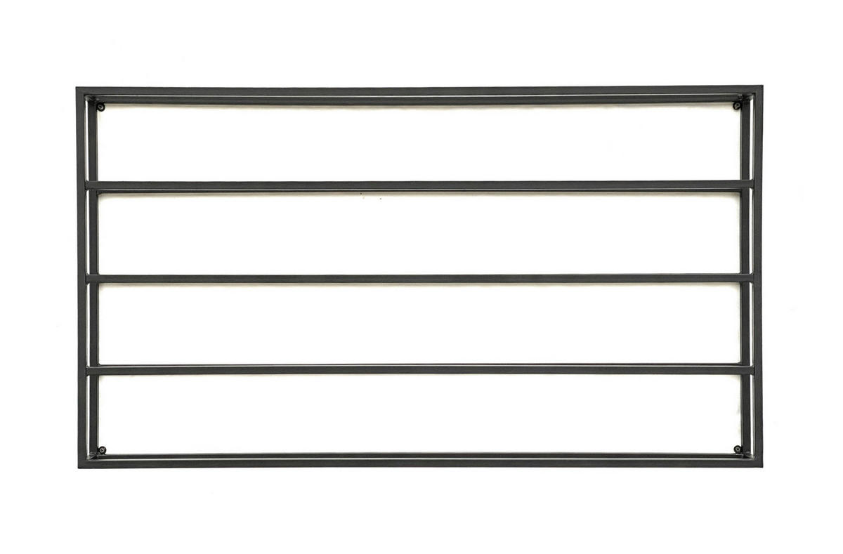 WEINREGAL FÜR 15 Flaschen Metall Wand Schwarz 100 cm - Schwarz, Metall (100/55/9cm) - DanDiBo