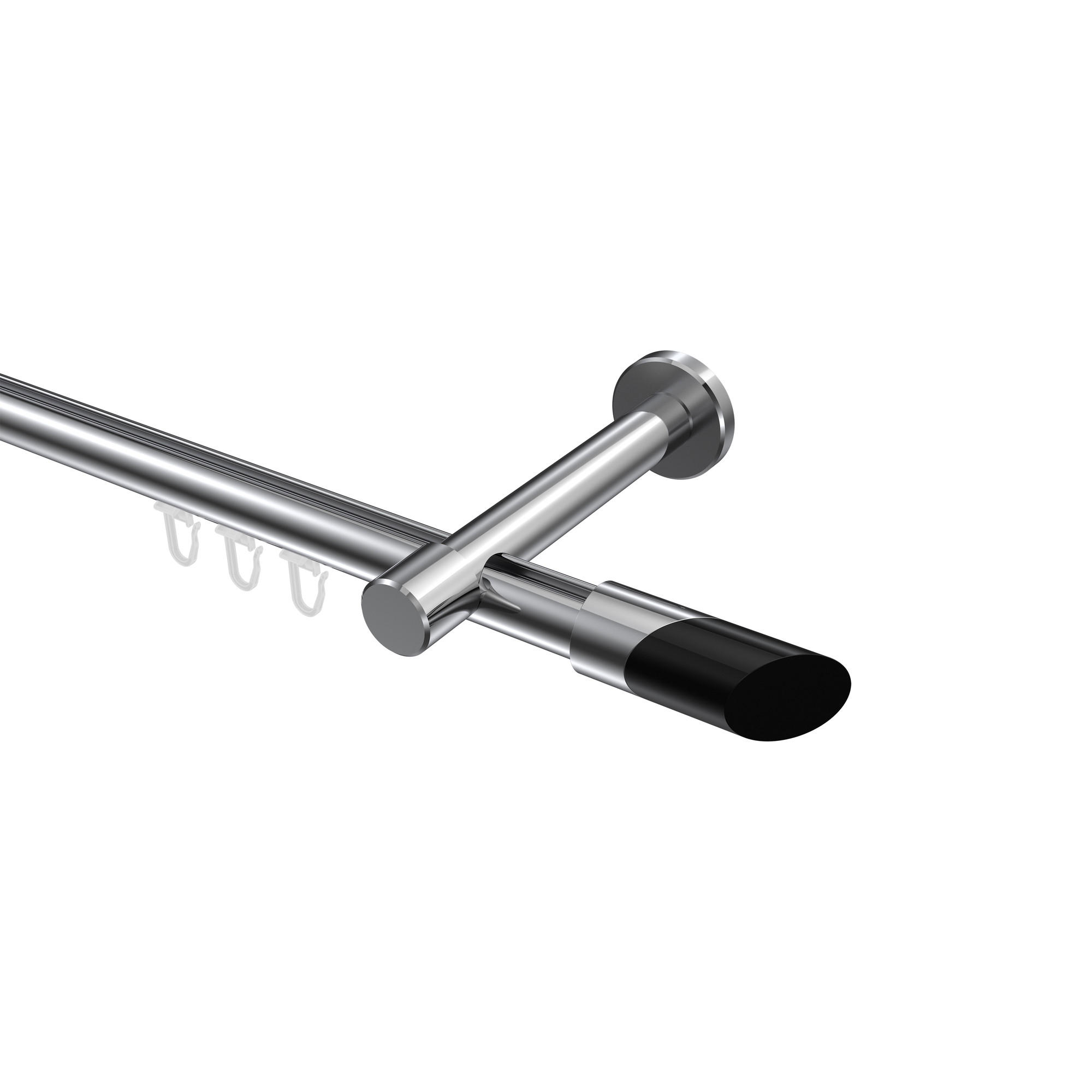 Interdeco Gardinenstange Chrom, Schwarz 600 cm