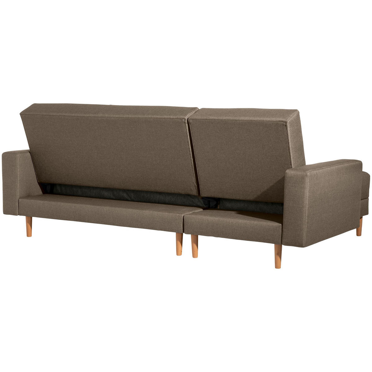FUNKTIONSSOFA mit Hocker Kattie Flachgewebe sahara - Sahara, Kunststoff (144/230cm) - 58aufmkessel