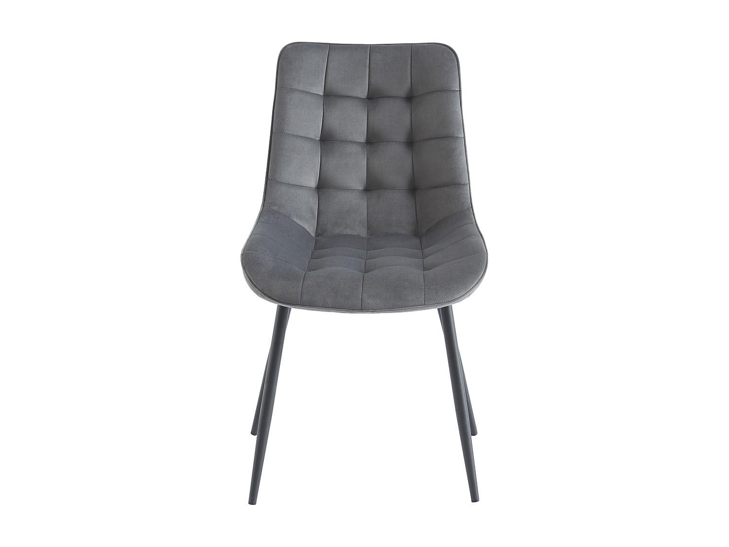 STUHL - 49.5 cm x 60 cm - Stoff, Samt - Grau - OLLUA - Grau, Textil (49.5/87/60cm) - Vente-Unique