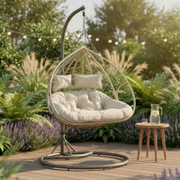 HÄNGESESSEL Enea Creme Metall/Kunststoff/Outdoorstoff - Creme, Metall (1/205/120cm)