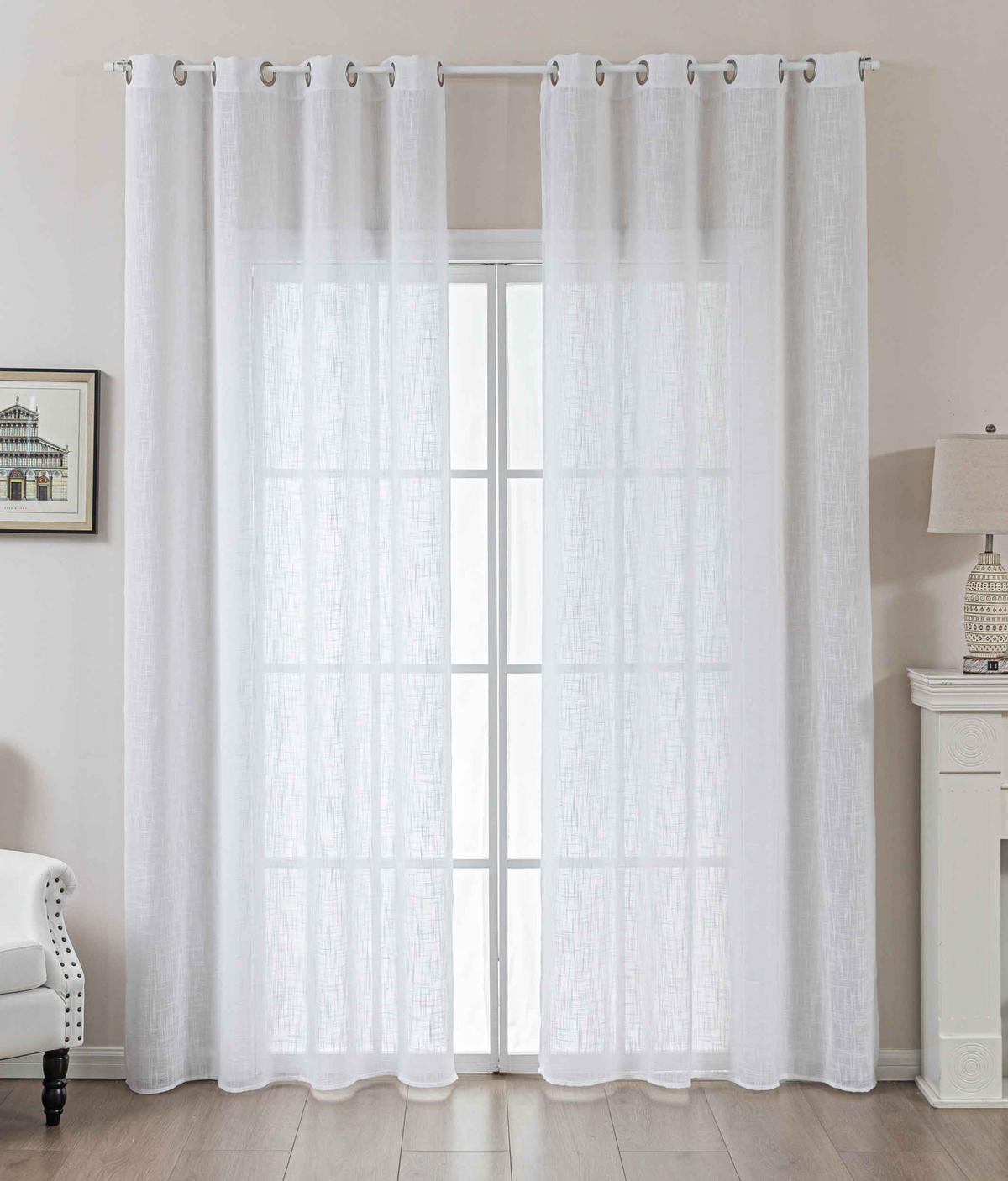 VORHANG 2ER SET SEOUL HxB 245x140 cm Weiß - Weiß, Textil (60/245cm) - Gardinenbox