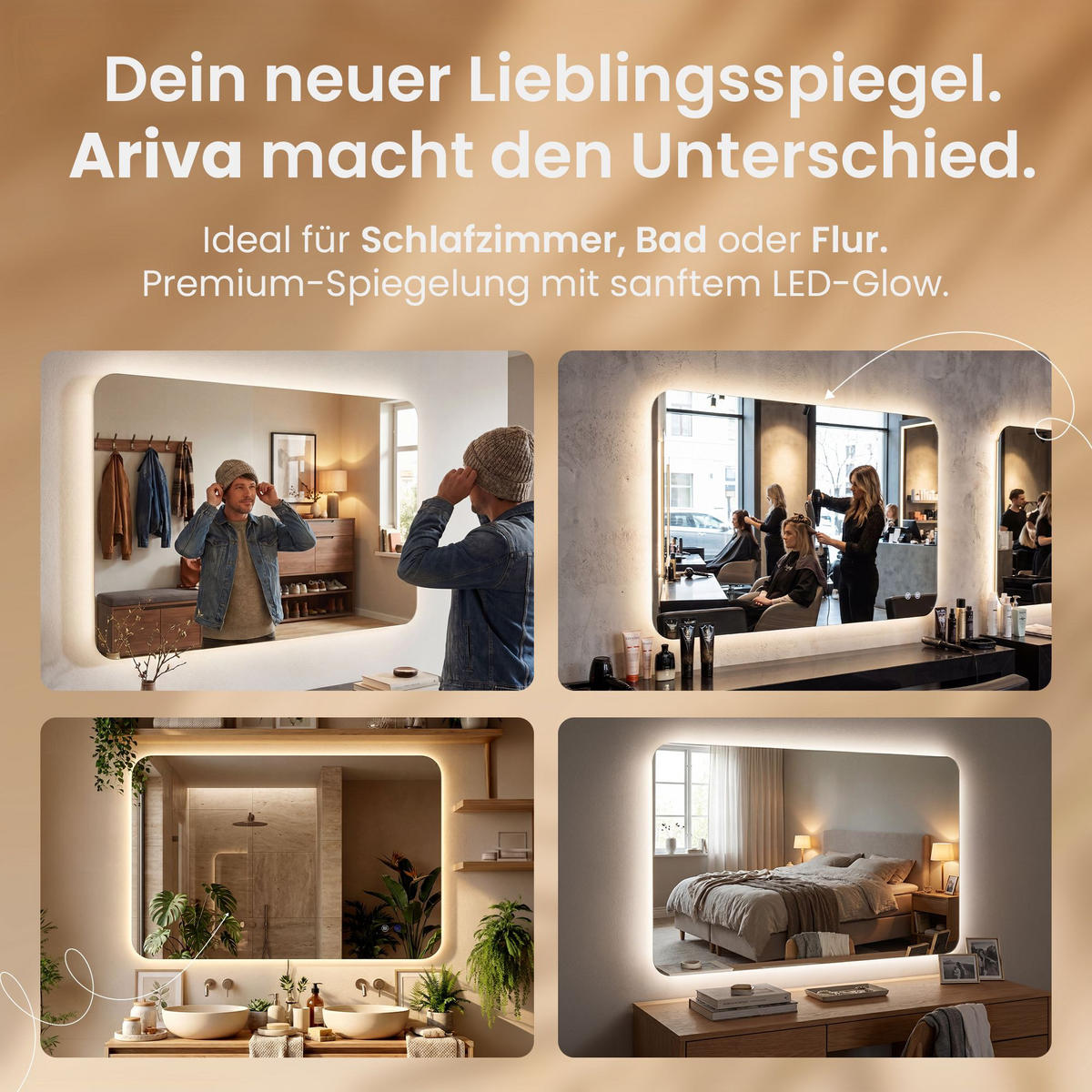 BADEZIMMERSPIEGEL eckig 100/3/60 cm Glas Klarglas - Klar, Glas (100/60/3cm) - CLP