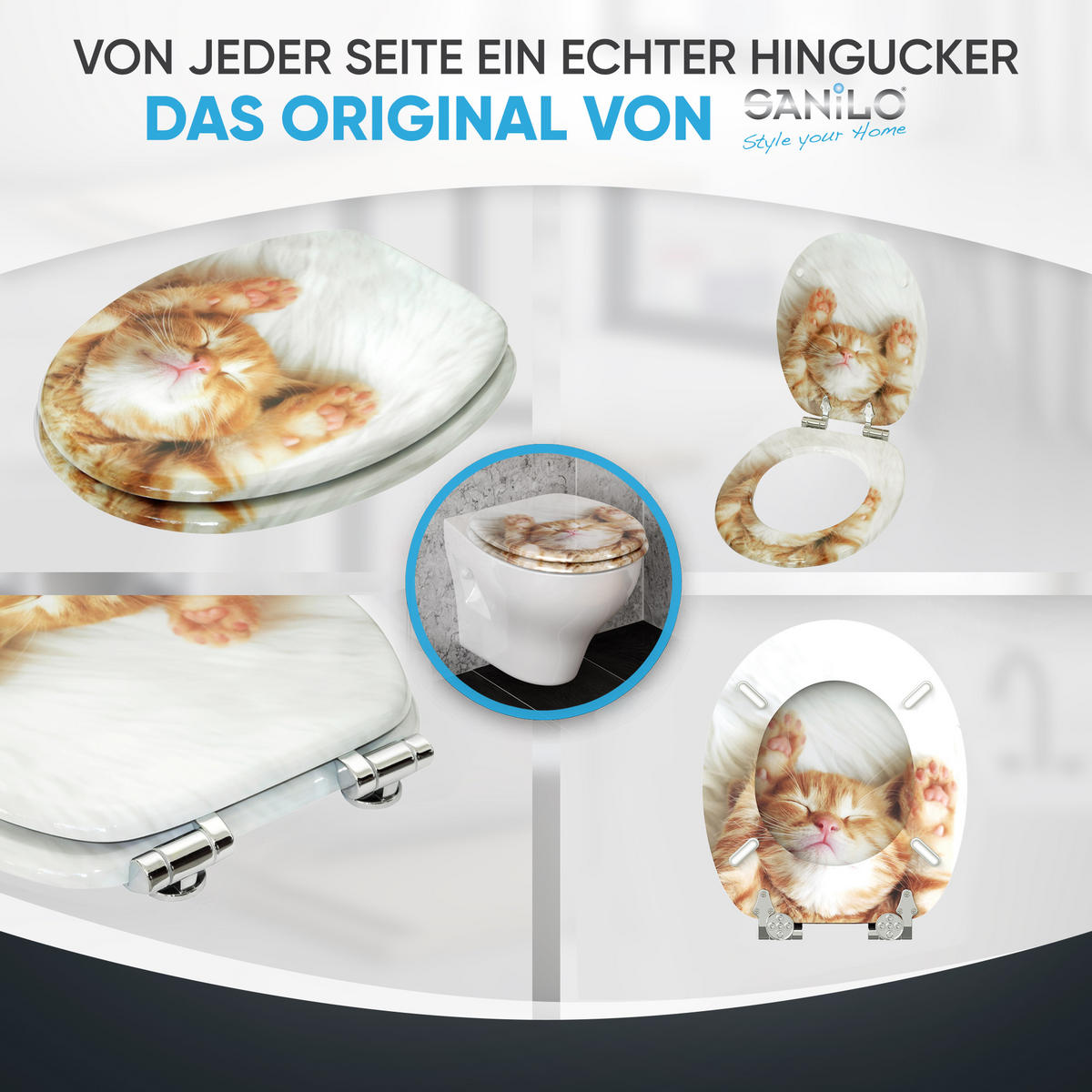 WC-SITZ mit Absenkautomatik Lilly - Braun, Holzwerkstoff (38/6/47cm) - Sanilo