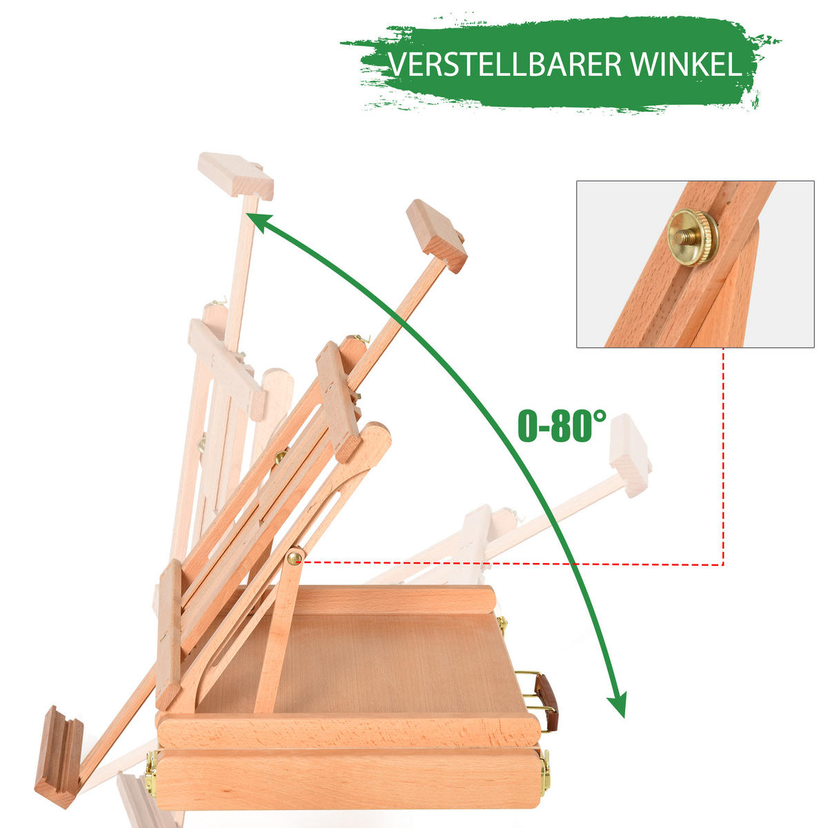 STAFFELEI Buchenholz Natur - Naturfarben, Holz (36/12.5/42cm) - HOMCOM