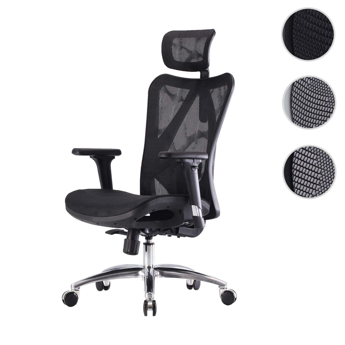 BÜROSTUHL Schwarz, Schwarz - Schwarz, Textil (66/128/93cm) - SIHOO