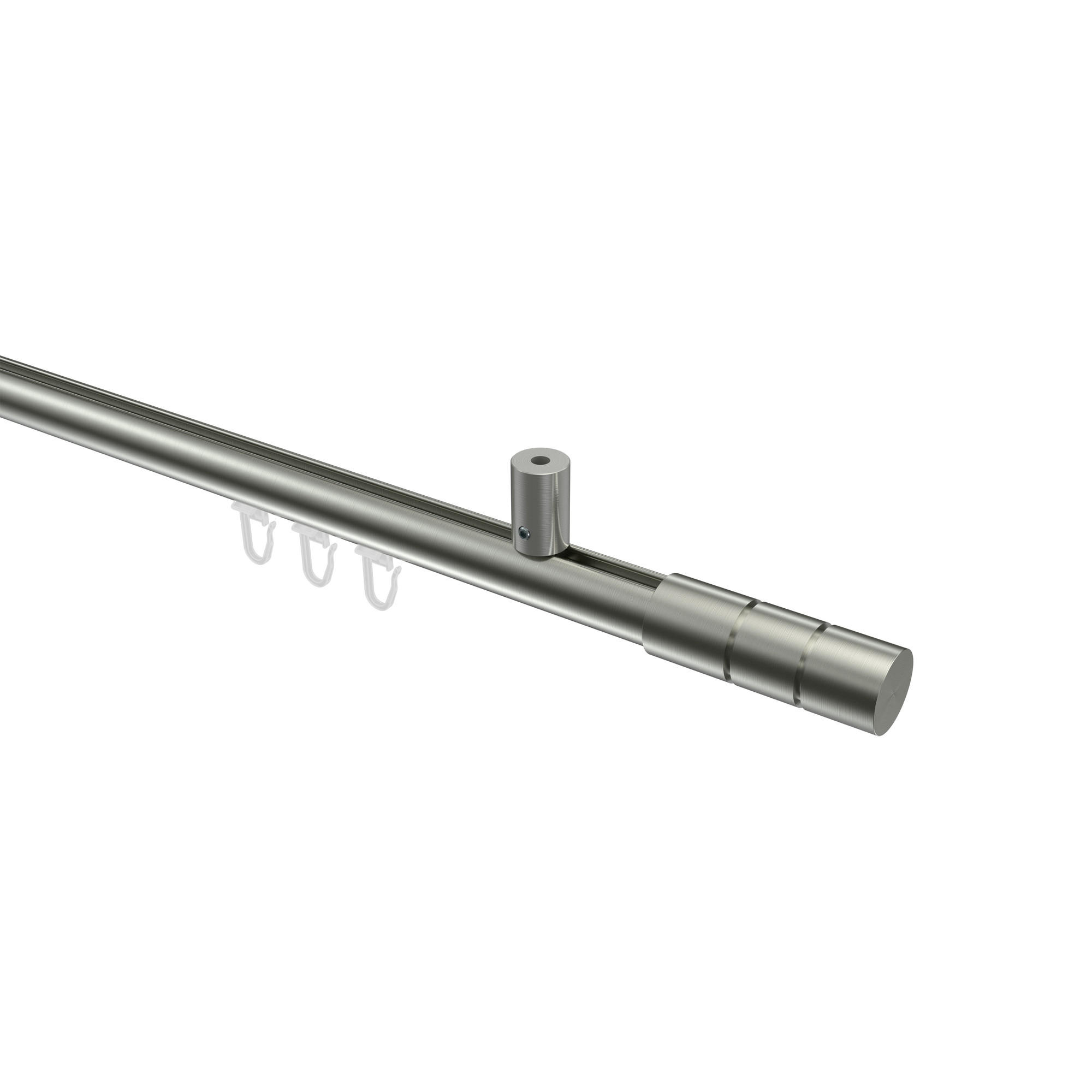 INNENLAUF-GARDINENSTANGEN-SET Sonius Elanto 120 cm, 1-läufig, 20 mm Ø Edelstahl-Optik - Edelstahlfarben, Metall (120cm) - INTERDECO
