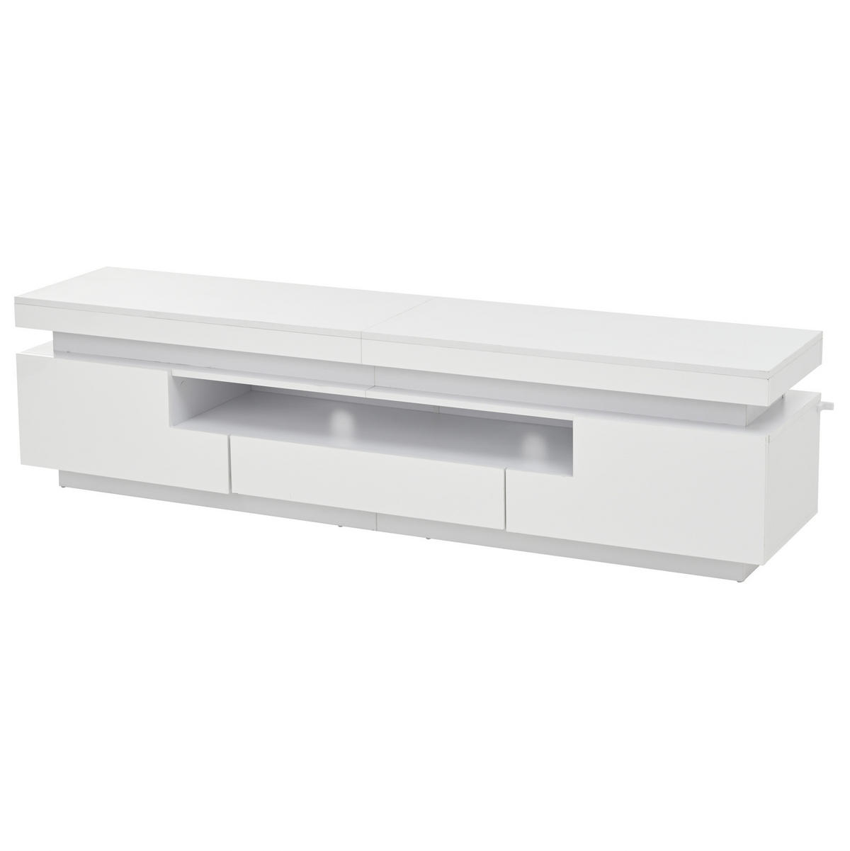 TV-ELEMENT mit LED 175 x 38 x 45 cm Hochglanz Weiß - Weiß, Holzwerkstoff (38/45/175cm) - Beauniv