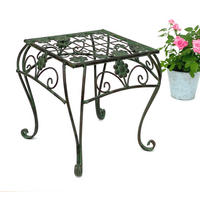 BLUMENHOCKER eckig Metall Grün 35/35/34,5 cm - Grün, Metall (31.5/34.5/31.5cm) - DanDiBo