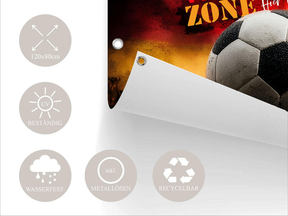 GARTEN-POSTER 120x80 cm Outdoor Deko Fußball WM - Goldfarben, Kunststoff (120/80/2cm)