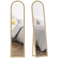 STANDSPIEGEL DE-17935 40/160 cm mit Steinimitatrahmen Beige - Beige, Glas (40/160/3.7cm) - ComfortXL