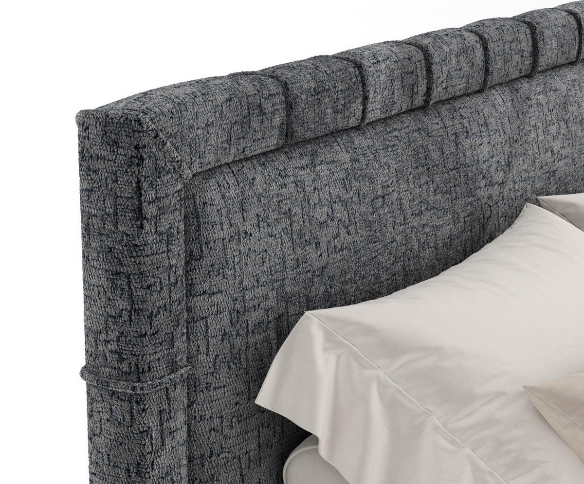 BOXSPRINGBETT Rimini Anthrazit 140/200 cm mit Matratze und Topper - Anthrazit/Schwarz, Holz/Holzwerkstoff (140/200cm) - Maison de Reve
