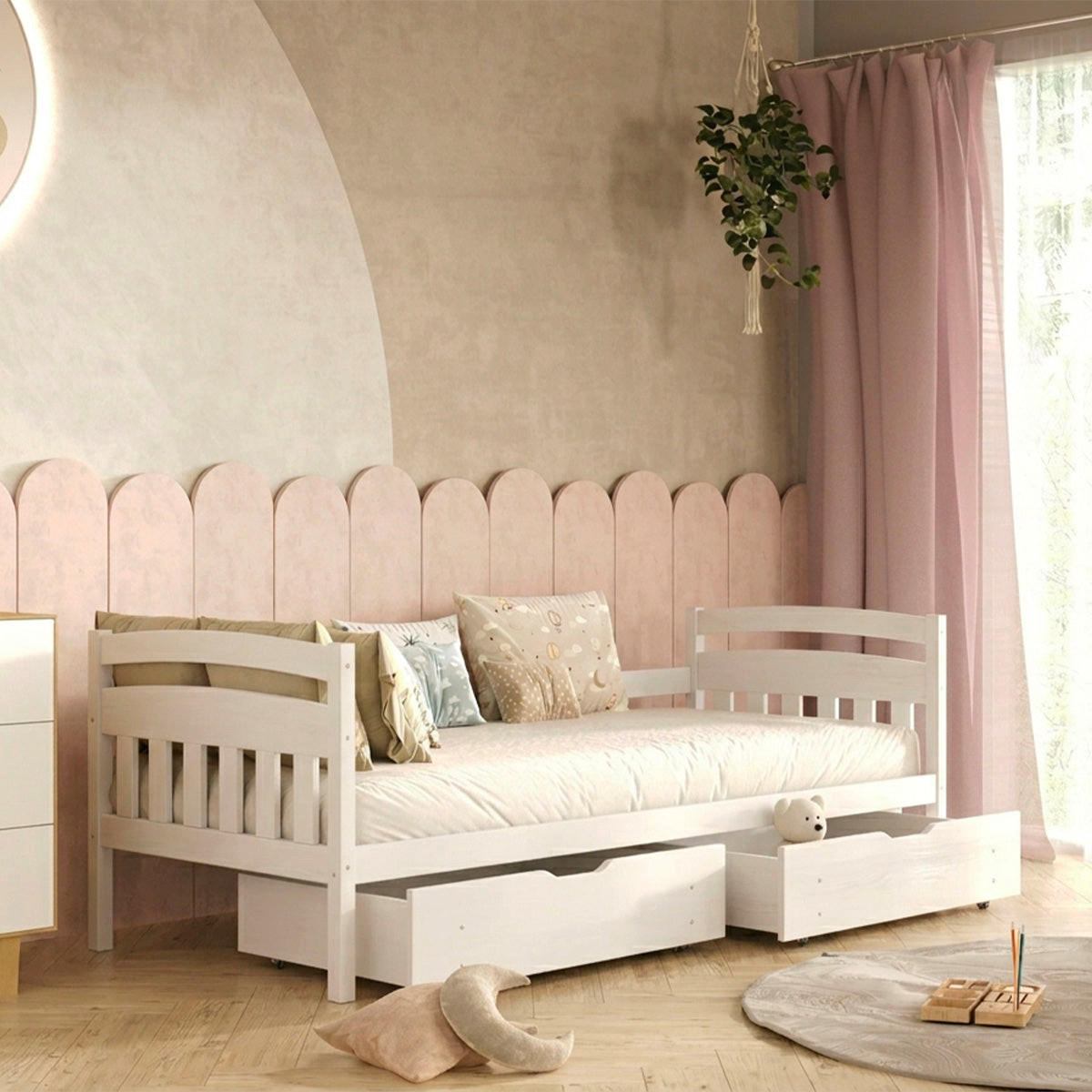 BETT 90/200 Tosia Weiß - Weiß, Holz (90/200cm) - Petits-meubles