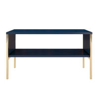 COUCHTISCH Polka, Marineblau, Goldene Details - Goldfarben/Dunkelblau, Holzwerkstoff/Metall (37/80/44cm) - Skandica