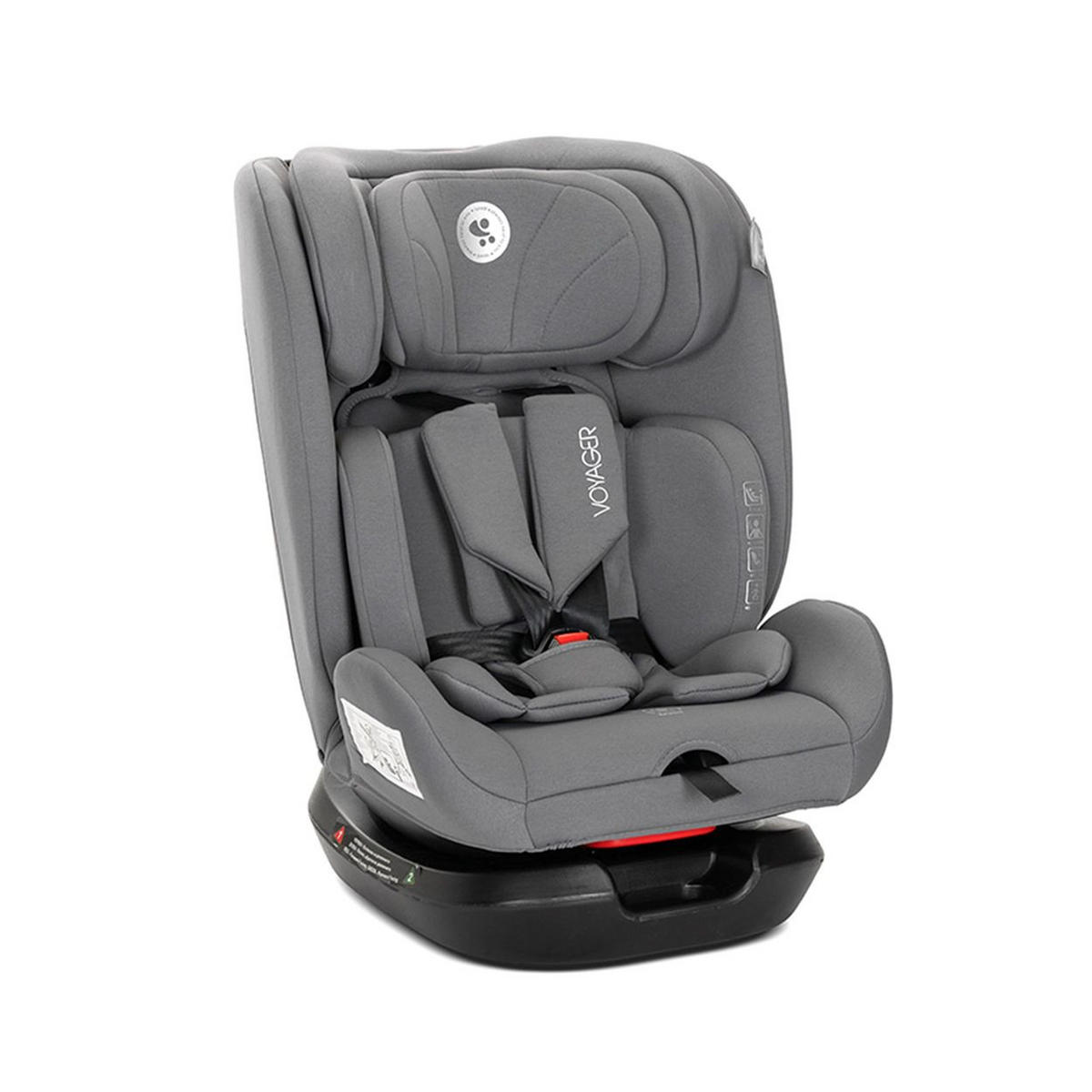 KINDERSITZ Voyager i-Size grau (40-150 cm) Nackenkissen, Kopfstütze, Gurt - Grau, Textil (43/75/46cm) - Lorelli