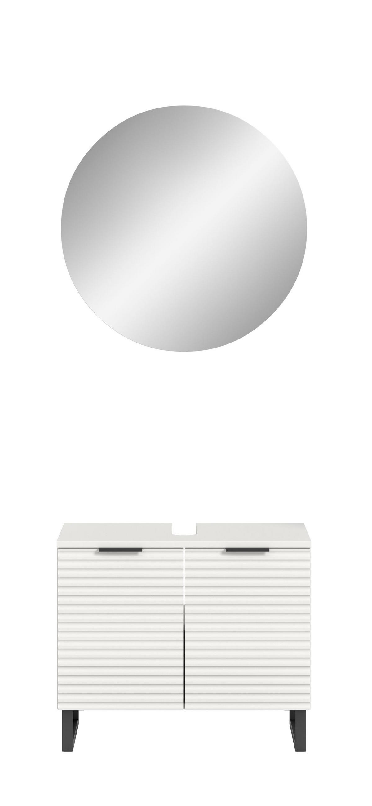 BADKOMBINATION Bad Set Riff 70x193x34 cm Weiß 2tlg. - Weiß, Holzwerkstoff (70/193/34cm)