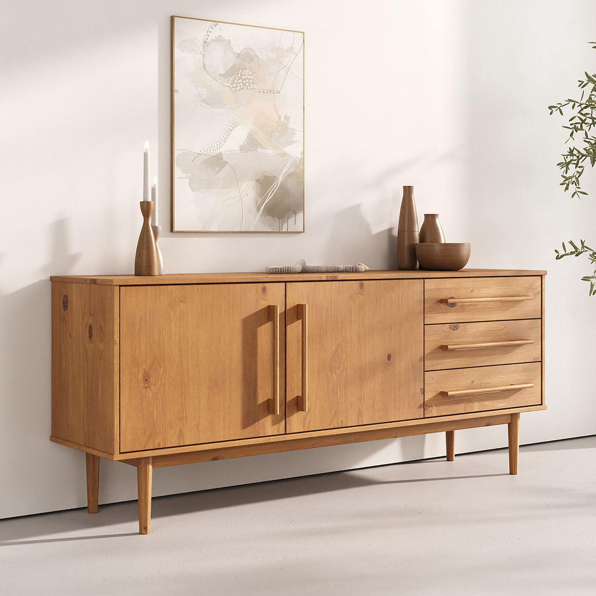 SIDEBOARD TECCA Eiche - Eichefarben, Holz (170/71/41cm) - IDIMEX