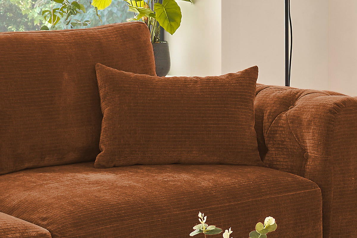 SPITZKISSEN RECHTECKIG SEPHI Cord - Rotbraun, Textil (60/60cm) - KAWOLA
