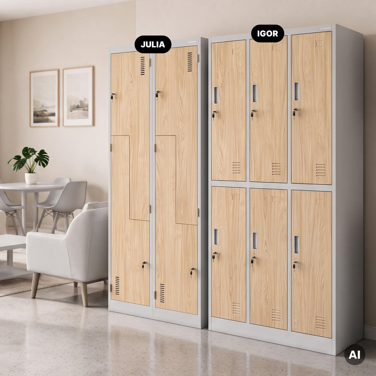 KLEIDERSCHRANK Typ L JULIA 185x80x45 cm - Grau/Sonoma Eiche, Metall (80/185/45cm) - Jan Nowak