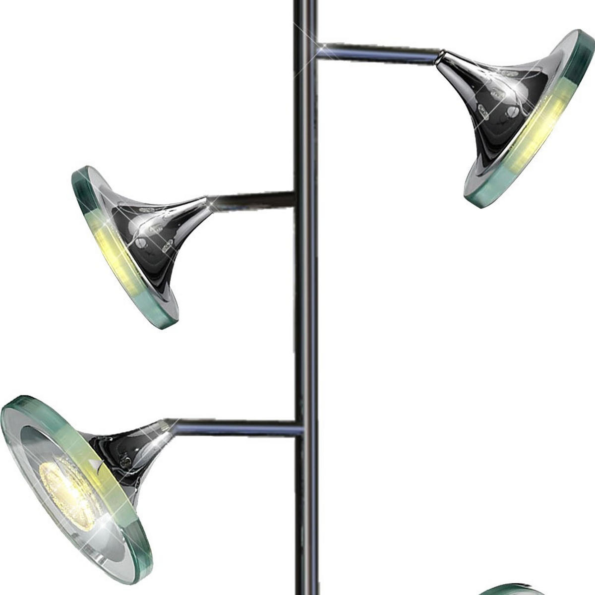 LED STEHLEUCHTE Chrom Silber - Silberfarben, Glas (9.5/9.5/175cm) - Esto