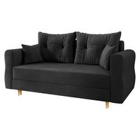 SCHLAFSOFA Zako 2 - Schwarz/Naturfarben, Holz/Textil (167/85/77cm) - MIRJAN24