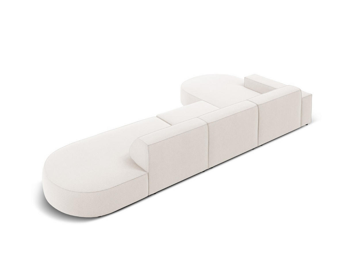 ECKSOFA links Jodie aus strukturiertem Stoff leichtes beige 4 Sitzplätze - Beige, Textil (166/342cm) - Micadoni