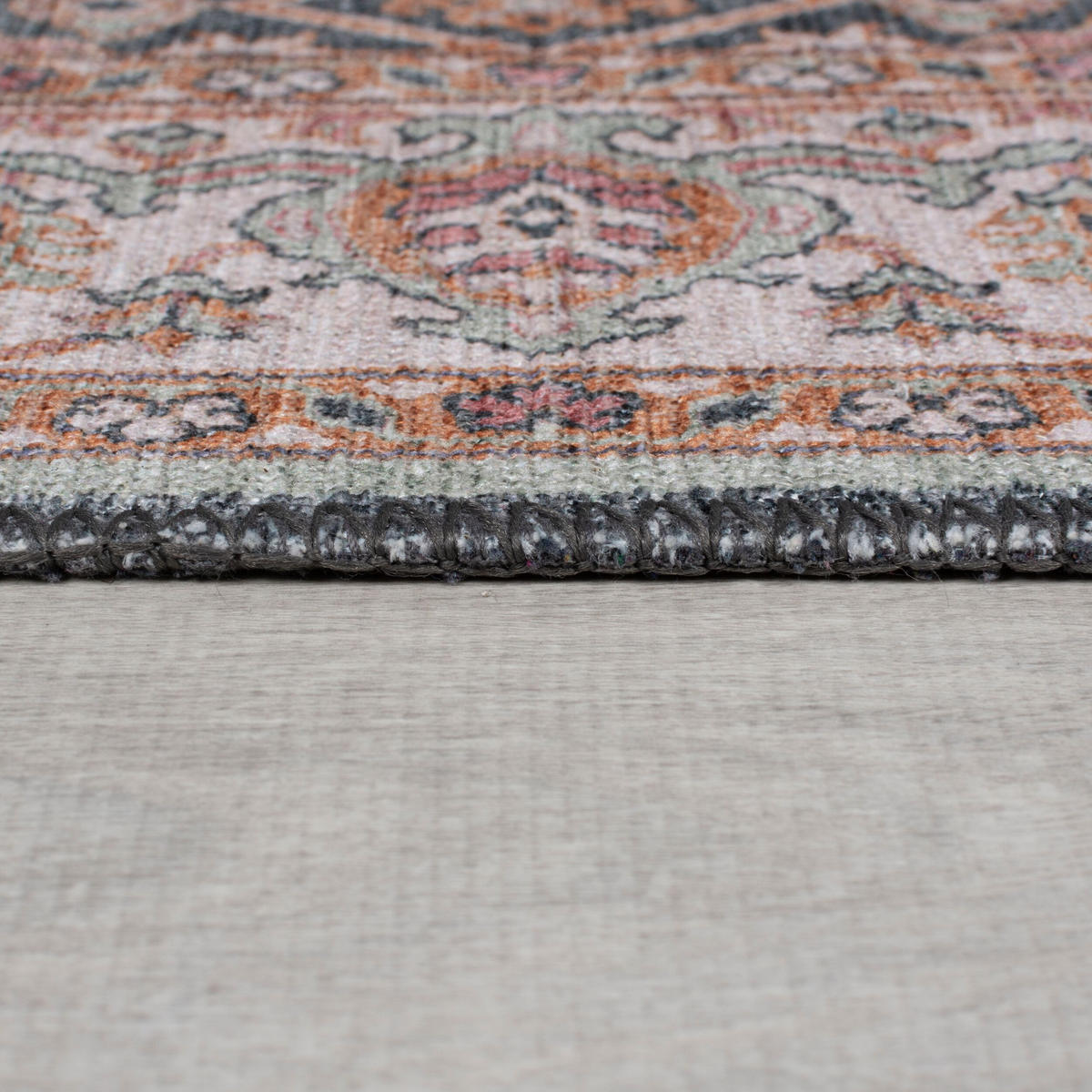 TEPPICH waschbar Medallion Muster, Orientalisch, Wohnzimmer schmutzabweisend Rosa Läufer 60x230 - Rosa, Textil (60/230cm) - KADIMA DESIGN