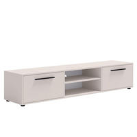 RTV-SCHRANK Maxivo 190 Kaschmir, breiter zweitüriger TV-Tisch - Kaschmir/Schwarz, Holzwerkstoff (190/38/40cm) - Bettso