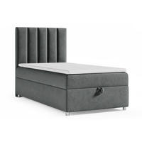 BOXBETT mit Bettkasten Trinity K-10 SINGLE Bonellfederkern inkl. Topper - Graphitfarben, Holz/Holzwerkstoff (80/200cm) - Best For Home
