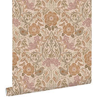 TAPETE Blumen und Vögel im Jugendstil 53 cm x 10.05 m - Terracotta, Papier (53/1000cm) - ESTAhome