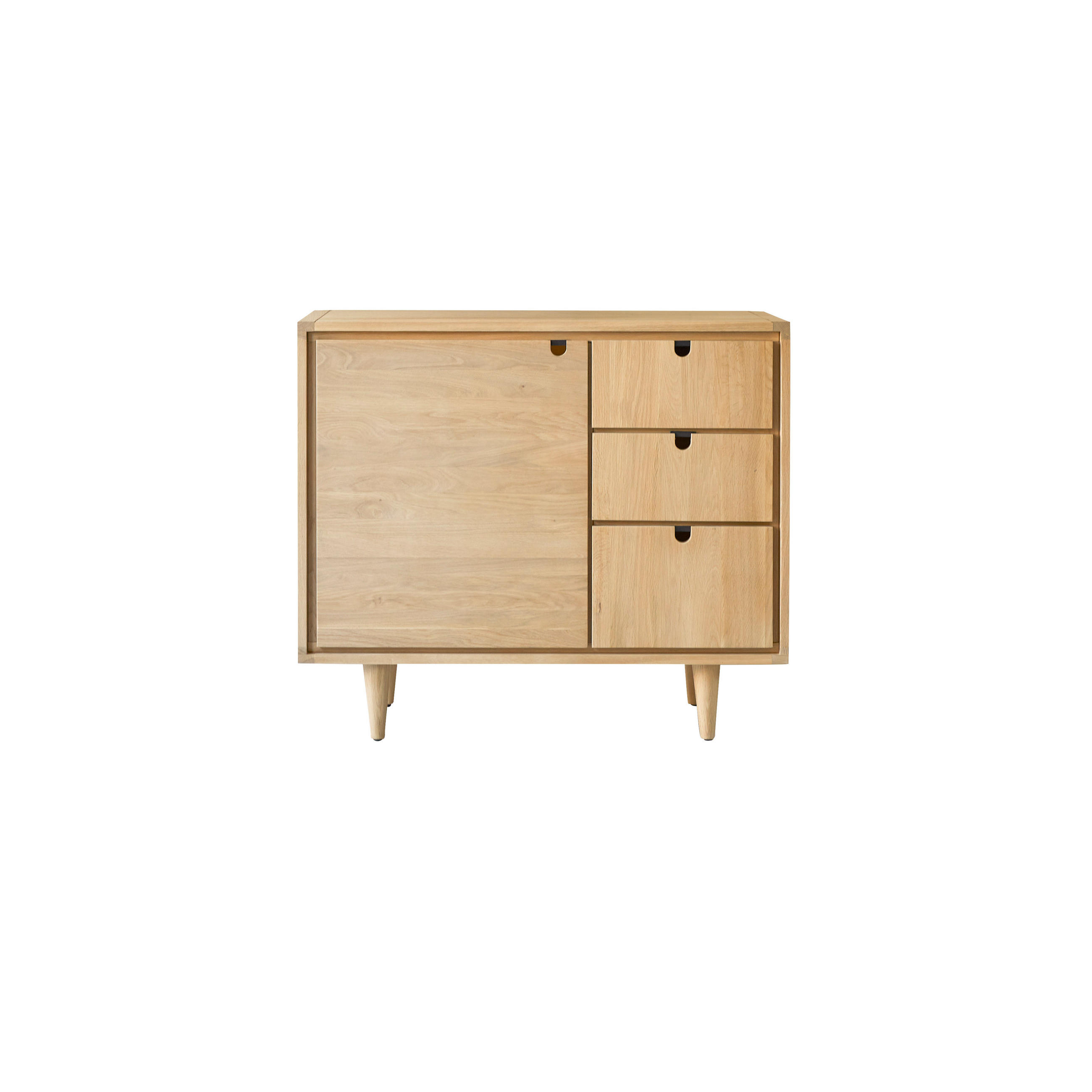 WASCHTISCHUNTERSCHRANK Jonàk Natur aus Eiche - Naturfarben, Holz (93/80/50cm) - Tikamoon