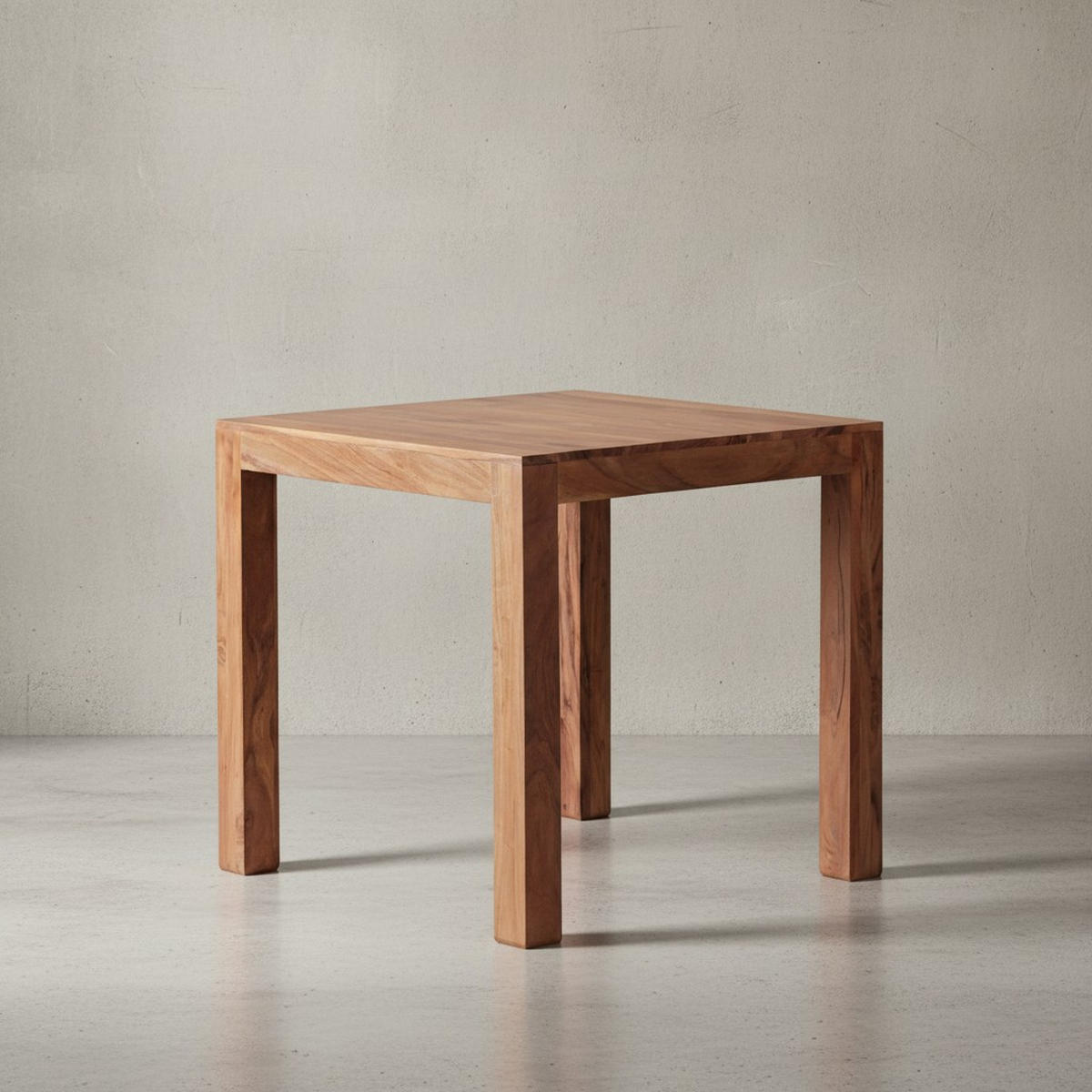 ESSTISCH Massivholz Akazie Rechteckig Handgefertigt NAKO, Beige 80x80x76 cm - Hellbraun/Beige, Akazienholz/Holz (80/80/76cm) - KADIMA DESIGN