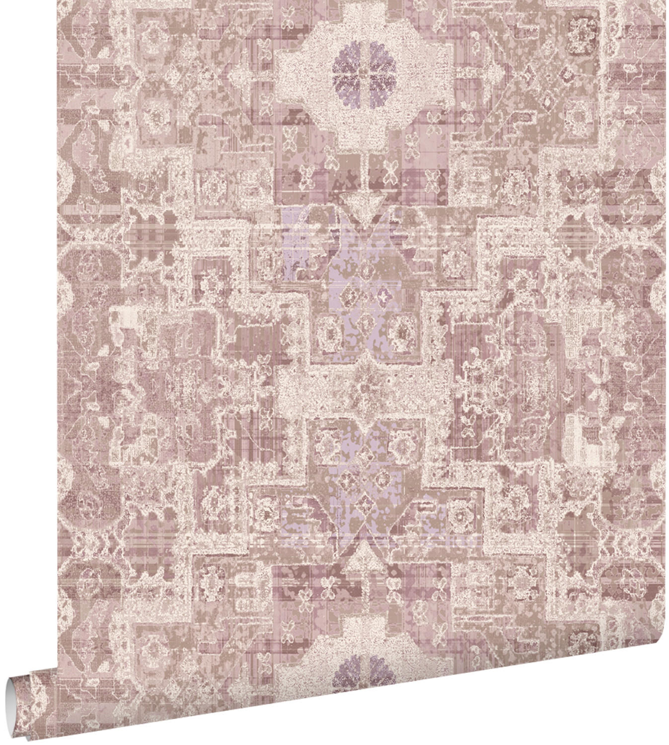 TAPETE orientalisches Kelim-Patchwork 50 x 900 cm - Lila, Papier (50/900cm) - ESTAhome