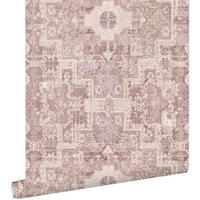 TAPETE orientalisches Kelim-Patchwork 50 x 900 cm - Lila, Papier (50/900cm) - ESTAhome