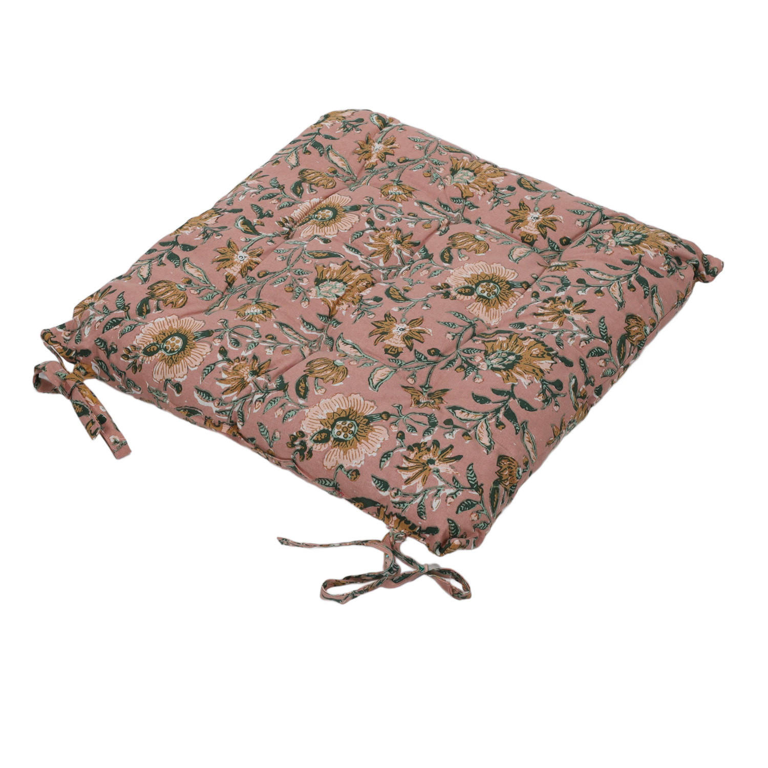STUHLKISSEN Blumenmuster Muster 3 40/40/5,5 cm - Rosa, Naturmaterialien (40/40/5.5cm) - Home Styling Collection
