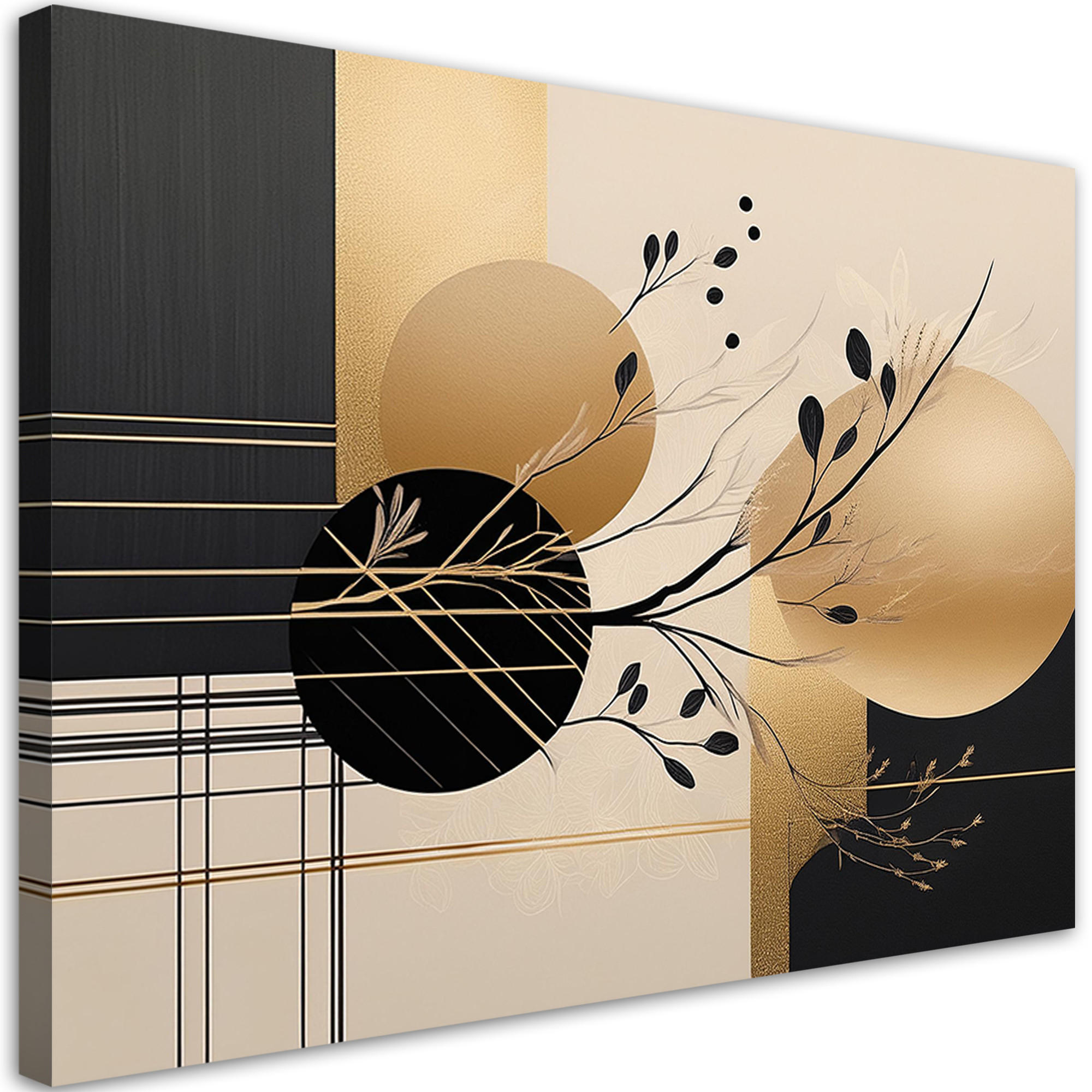 WANDBILD abstraktion glamour gold - Beige, Textil (60/40cm) - Feeby