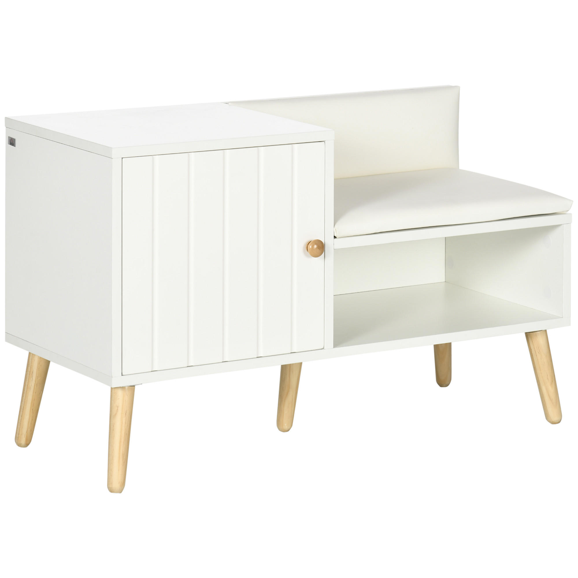 SCHUHBANK Weiß 80/33/49 cm - Weiß, Holzwerkstoff (80/49/33cm) - PANGIVO