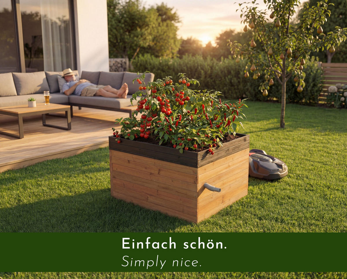 MÄHROBOTERGARAGE cubilio2 - Braun, Holz (78.5/80/96cm) - WONDERMAKE
