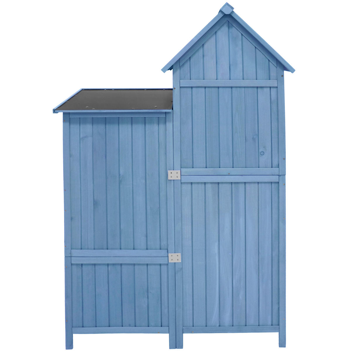 GERÄTEHAUS 118x54x173cm Blau Wetterfest Mit PVC-Dach - Blau, Holzwerkstoff (54/173/118cm) - FLIEKS