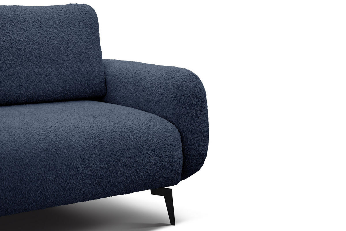 SOFA FEBE 2-Sitzer, marineblau - Blau/Schwarz, Holz/Textil (160/82/96cm) - Courtois Laville